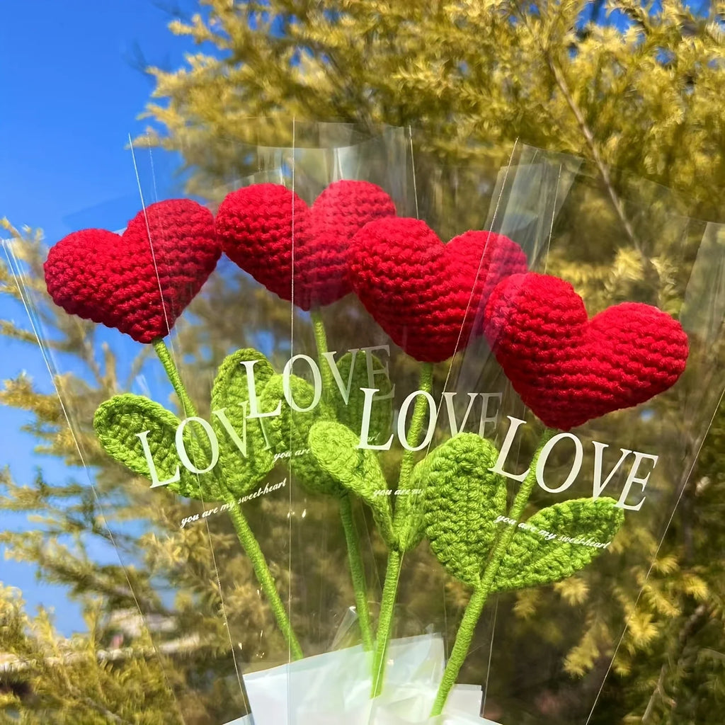 Handmade Crochet Heart Rose