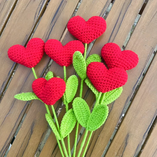 Handmade Crochet Heart Rose