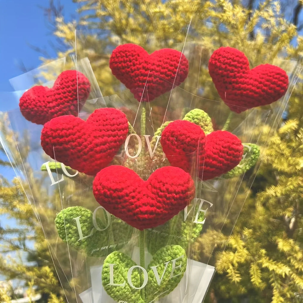 Handmade Crochet Heart Rose